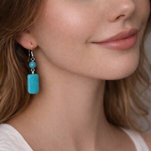 Turquoise Stone Dangle Earrings